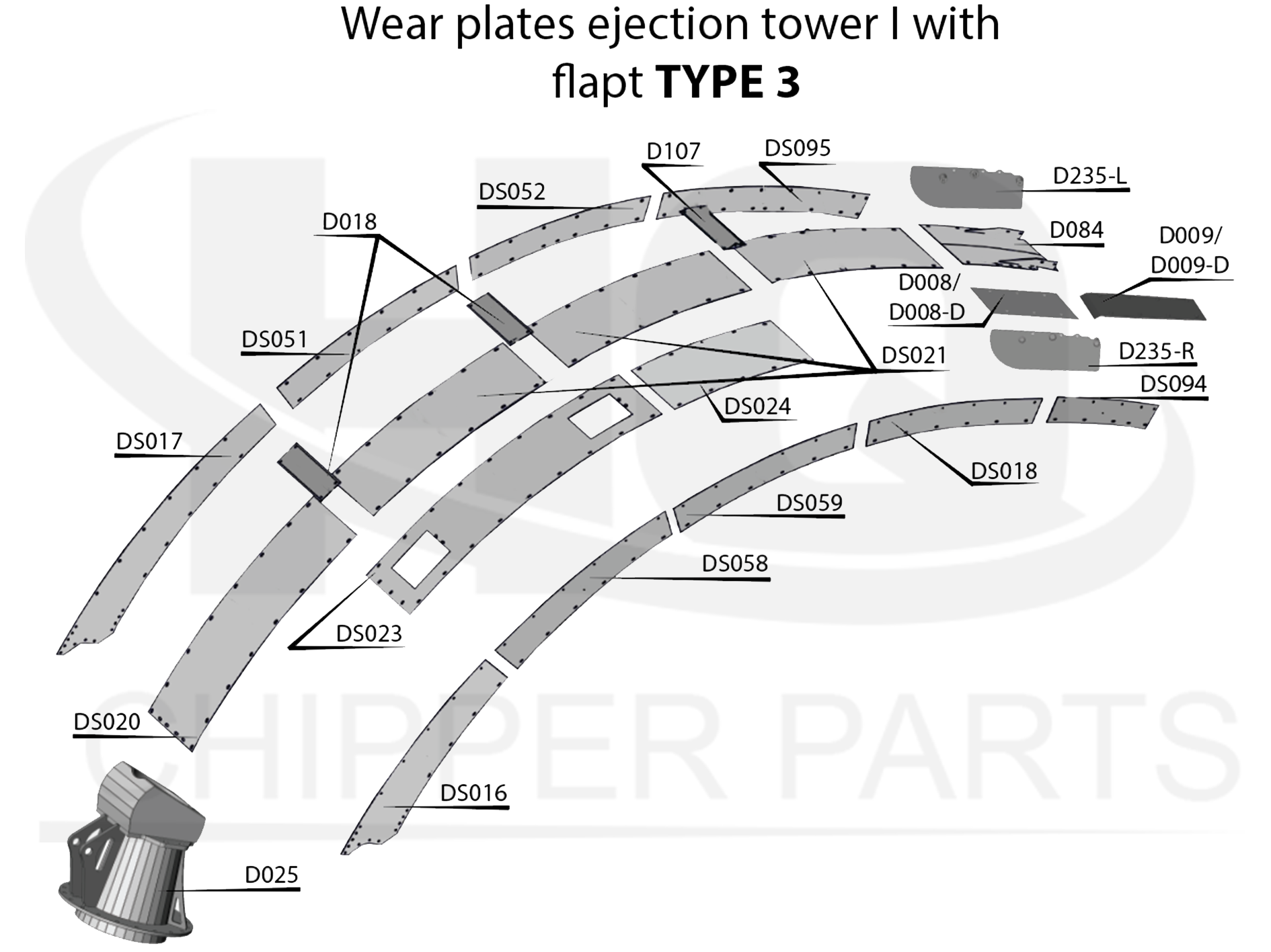 DISCHARGE TUBE PARTS (TYPE 3)