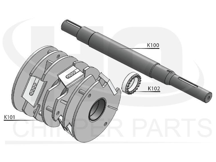 ROTOR (DRUM) PARTS (hq chipper parts invention (changeable axle))